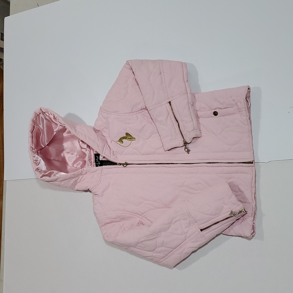 Baby Phat Pink Quilted Jacket with Gold Zipper